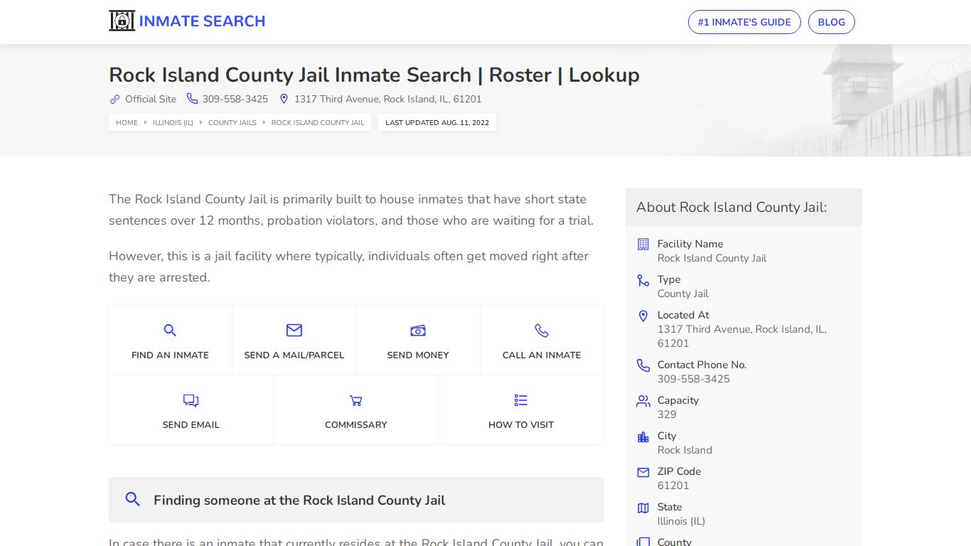 Rock Island County Jail Inmate Search | Roster | Lookup